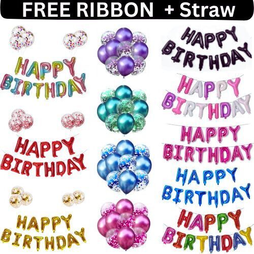 Happy birthday balloons banner - happy,